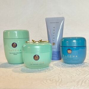 Tatcha Rice Wash 50ml NEW and Indigo Overnight Water Cream Rice Polish EMPTY